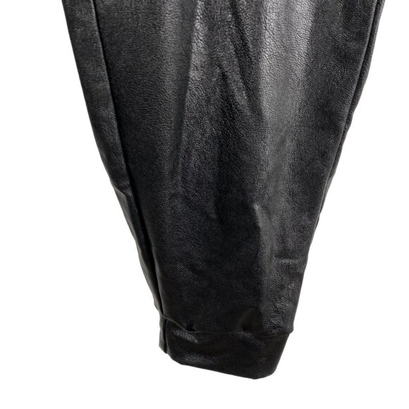 Commando Jogger Pants Faux Leather Medium Black Solid Stretch PT-2038 - Picture 5 of 8